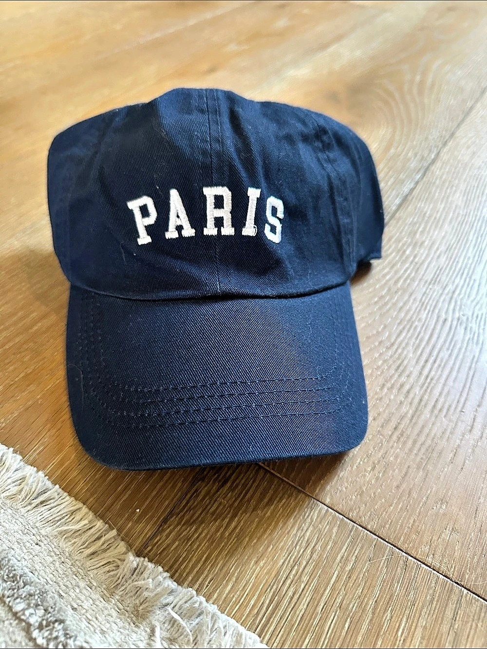 Paris Embroidered Baseball Cap Blue